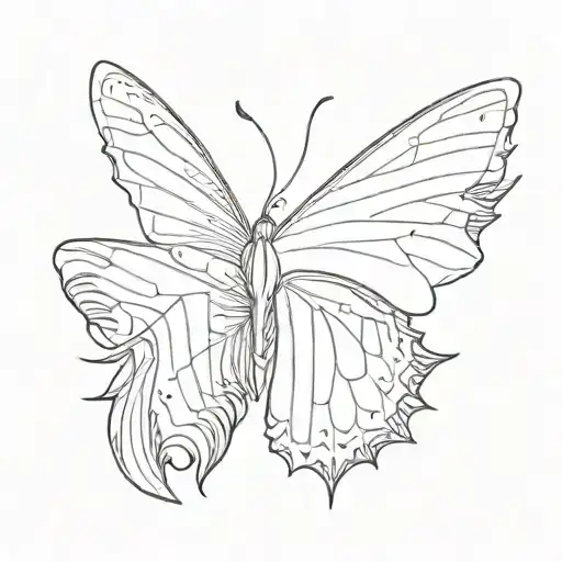 Butterfly With White Feather