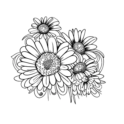 Daisy And Violet Flower