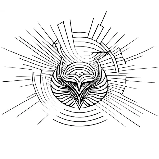 Ave Fenix With Lines And Circles On Background