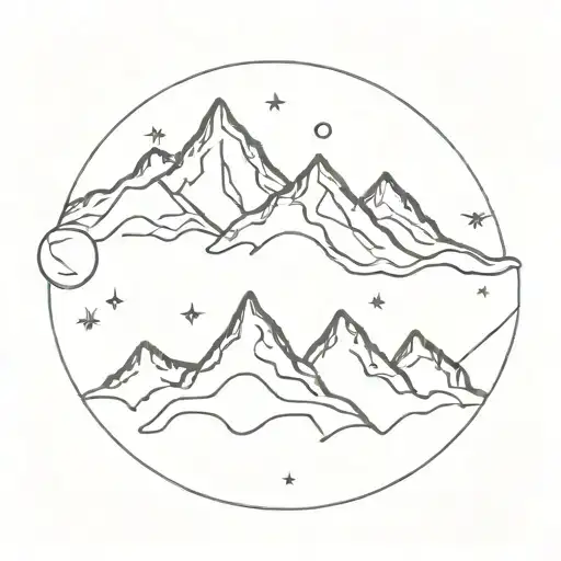 Planets Behind A Mountain Range
