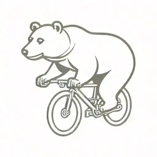 Bear On Bike With Beer Mug