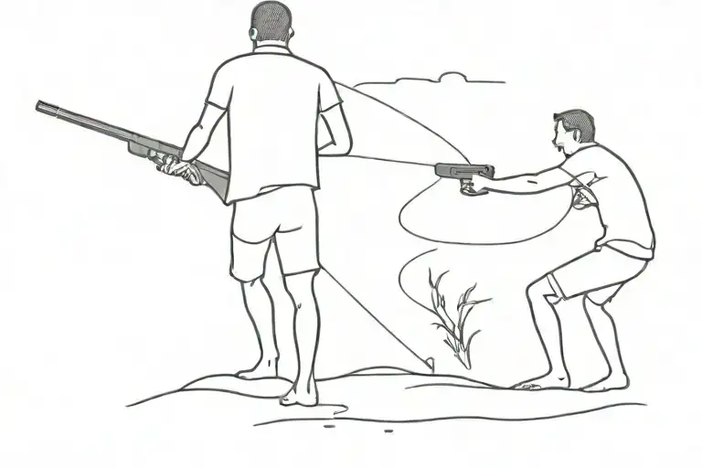 Man Shooting Another Man On A Beach