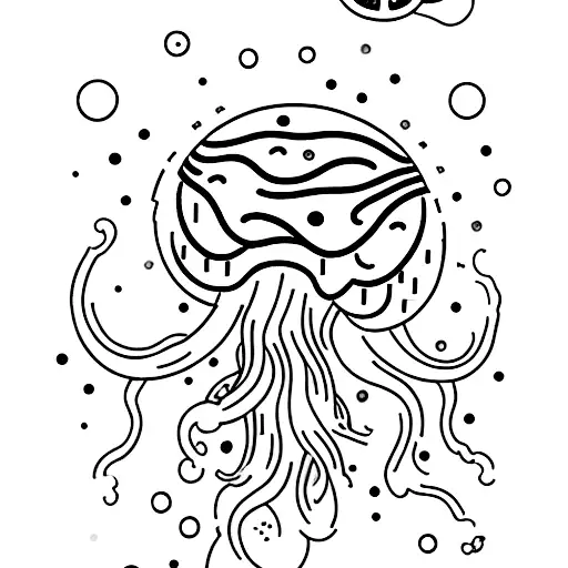 A Cosmic Jellyfish-like Creature With Tentacles Made Of Stardust Floating In The Vastness Of Space