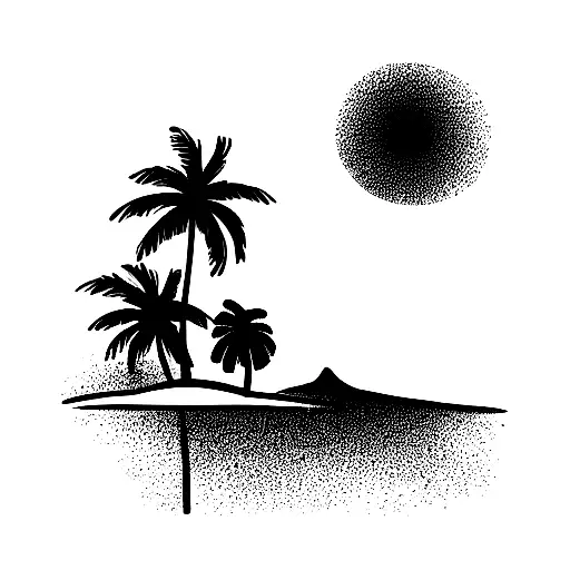 Sunset With A Palm Tree