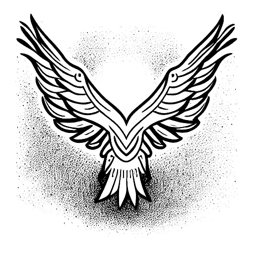 Eagle With Wings Front