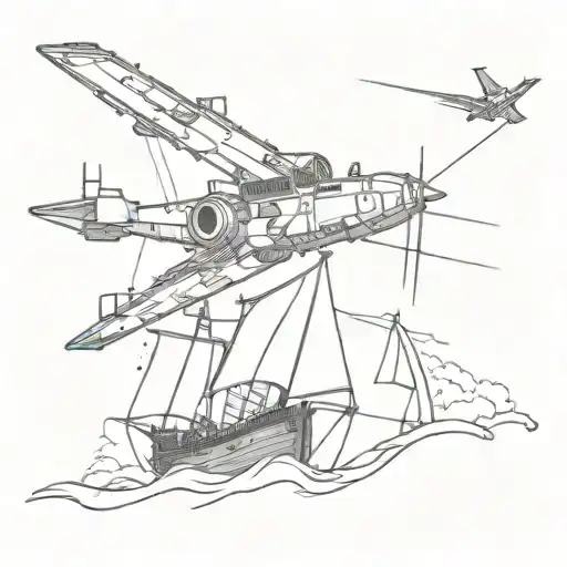 X Wing Fighting A Pirate Ship Blasting With A Lapras Attacking The Pirate Ship