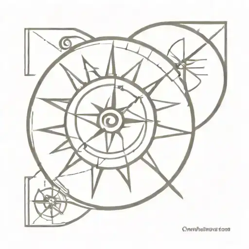 Shipwheel With Compass Design