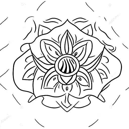 A Minimalist Tattoo Of A Passport With A Coffee Bean And A Sunflower