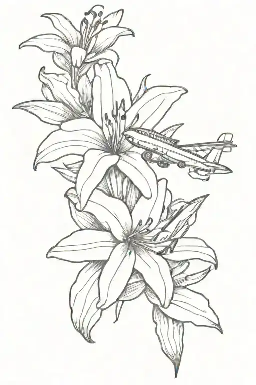 Lily With Plane Flying