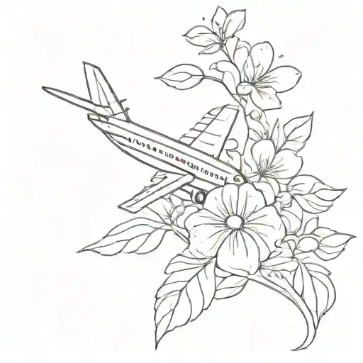 Airplane Flying Out Of Flower Growing