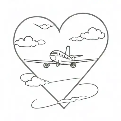 Airplane Flying Heart Made