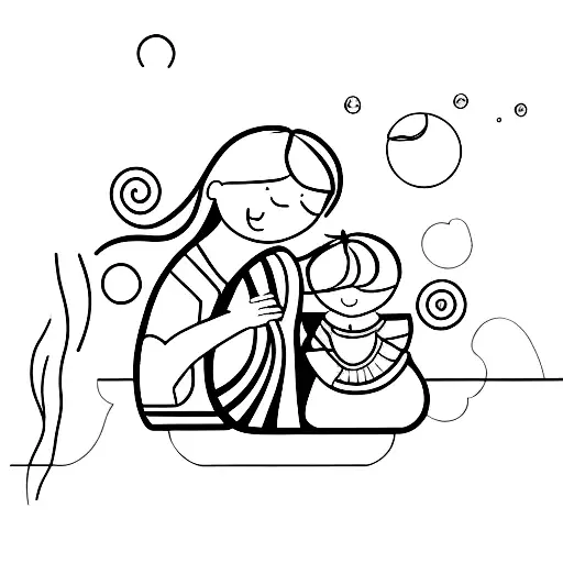 A Child With Her Mother