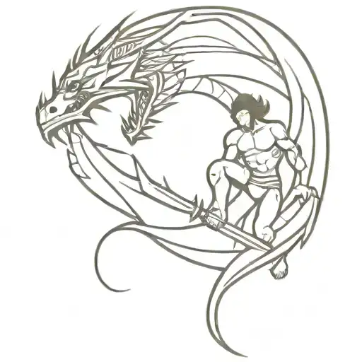 Gen X Warrior Battling A Dragon