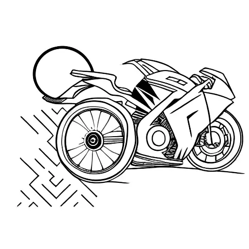 A Japanese Car Drifting And A Motorcycle Helmet