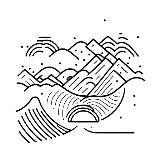 A Snowboarder Carving Through A Mountain Range With Waves Crashing In The Background