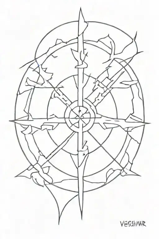 Make A Tattoo Sketch Of Vegvisir Symbol