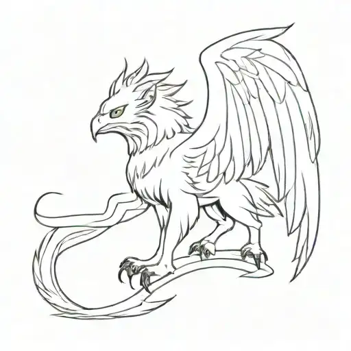 Usk Griffin Minimal Line Art