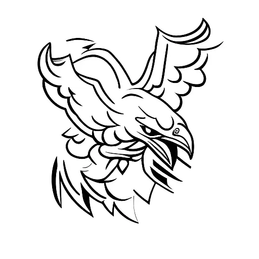 A Minimalist Tattoo Of An Eagle Lifting Weights At The Gym