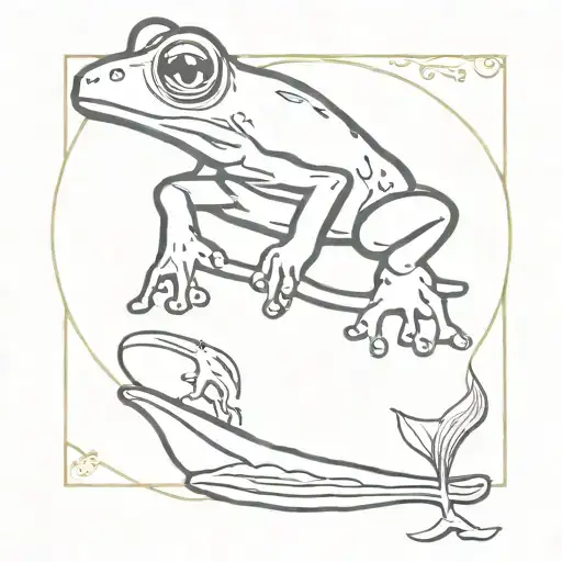 Frog Surfing On A Leaf With Shirt