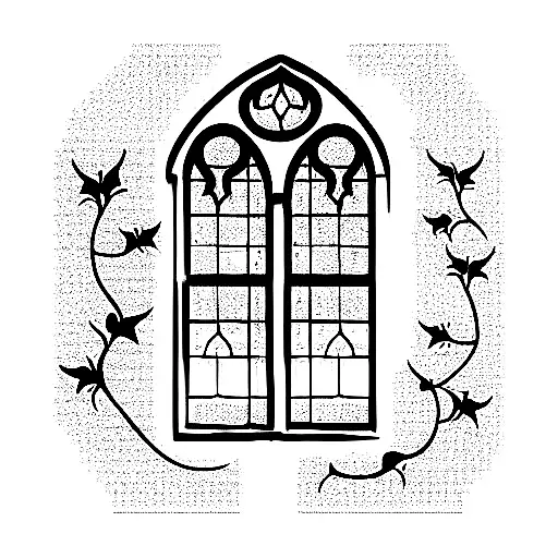 Gothic Window With Ivy