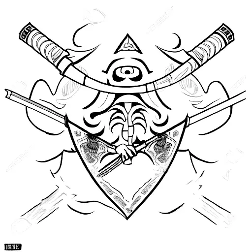 Black And White Katana With The Words Baba Yaga Across The Bottom Perpindicular To The Katana