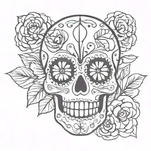 Sugar Skull With A Lady Bug