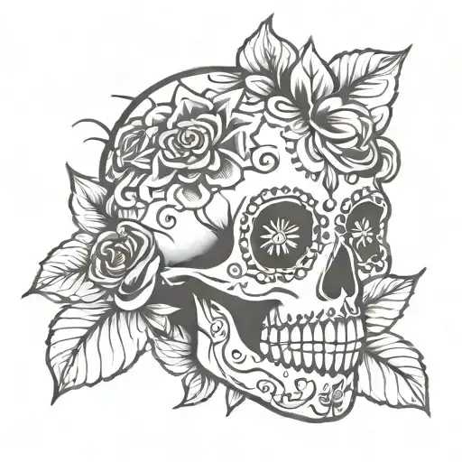 Sugar Skull With A Lady Bug