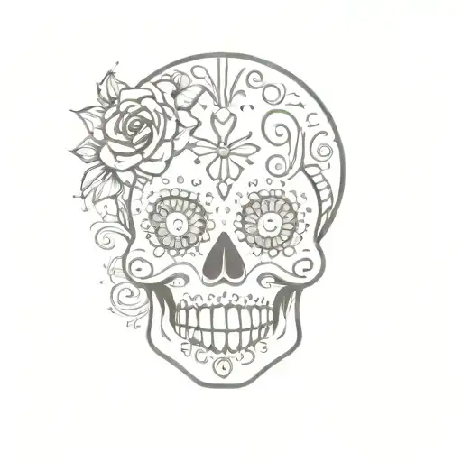 Sugar Skull With A Lady Bug