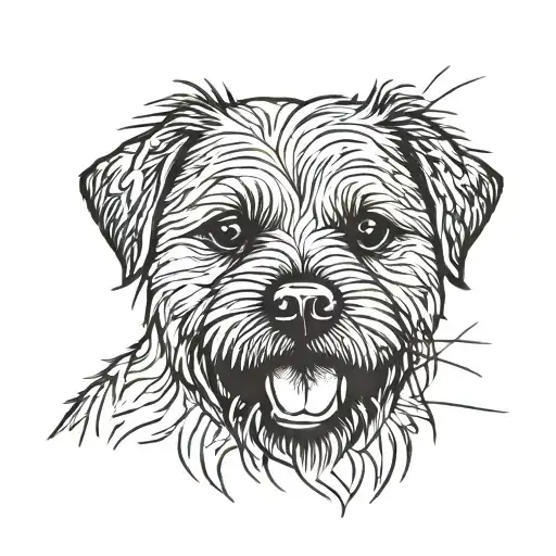 Border Terrier Dog Tongue Out