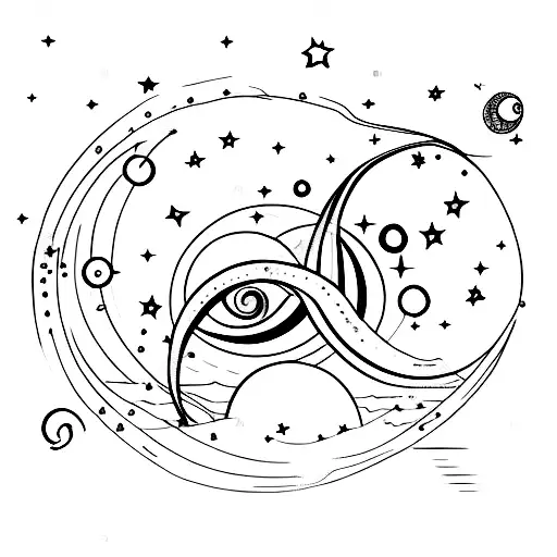 Starry Night Sky With A Crescent Moon And Venus As Focal Points