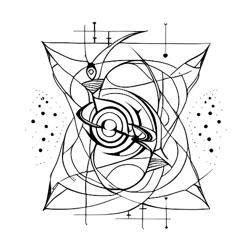 Constellation Of Venus And Moon Merging Into A Single Design