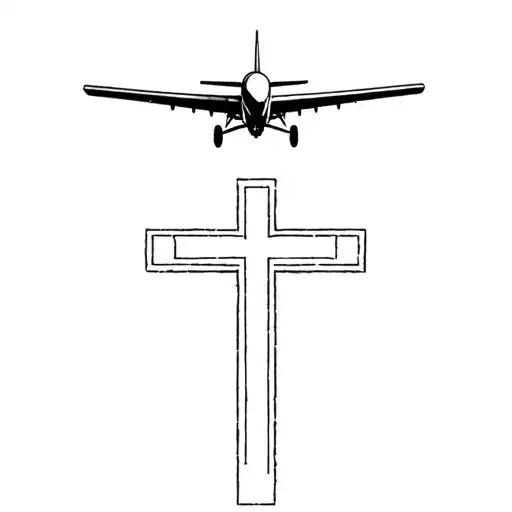 A Cessna 172 In The Background Of A Cross