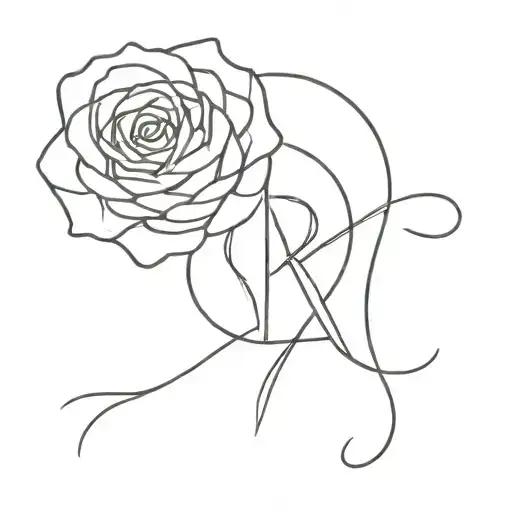 Rose Intertwined Letter R