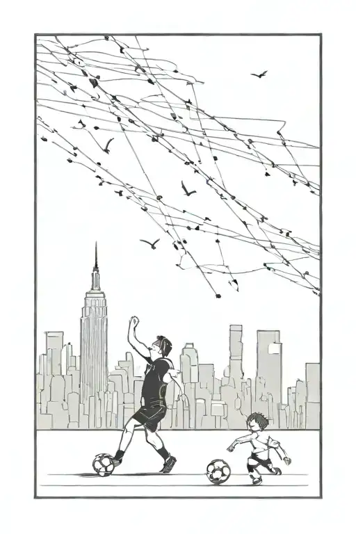 New York City Skyline In The Background With Kids Playing Soccer In Front