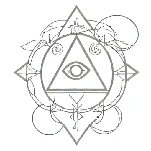 Unalome Symbol Horus Eye Cross Of Life