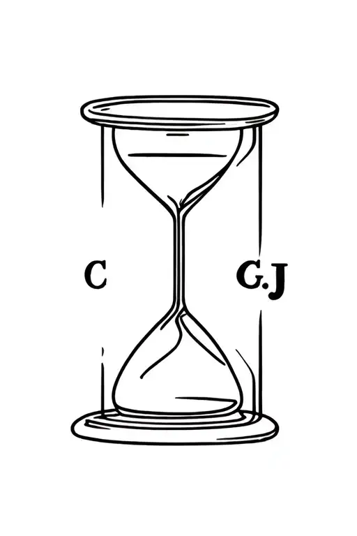 Hourglass With Initials C And J