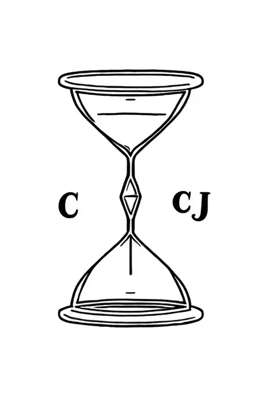 Hourglass With Initials C And J