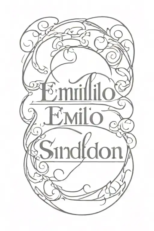 A Minimalist Design Of Emilio Name In A Unique Font Inspired By Brandon Sanderson's Writing Style