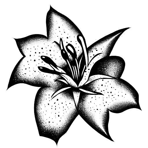 Lily Flower And Stars Intertwined