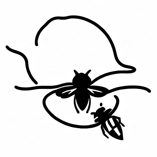 A Cat And A Bee Looking Out Of A Window Into The Infinity Of Space