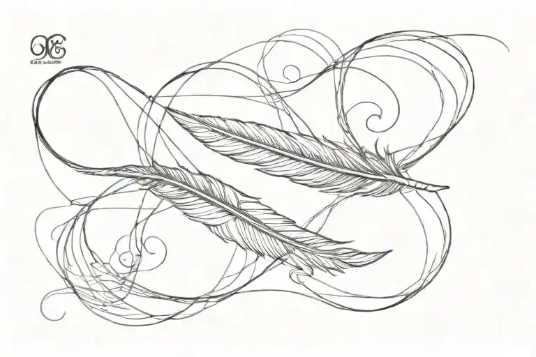 Feather In The Infinity Symbol