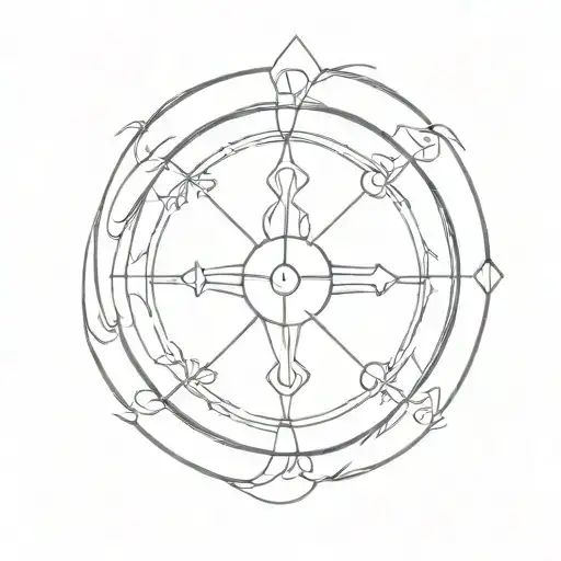 God Apollo And God Poseidon God Symbol In Alchemy Transmutation Circle
