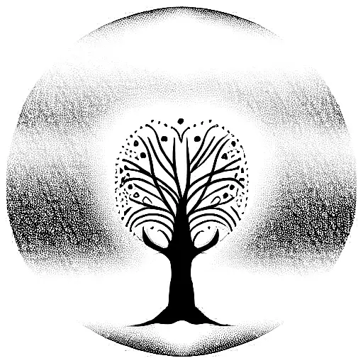 Tree Of Life In Oval Form