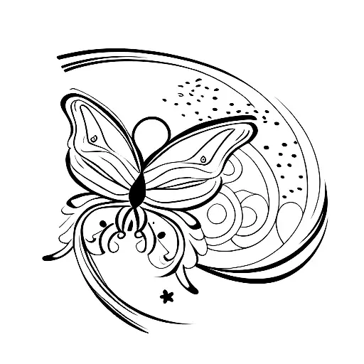 Butterfly With A Moon