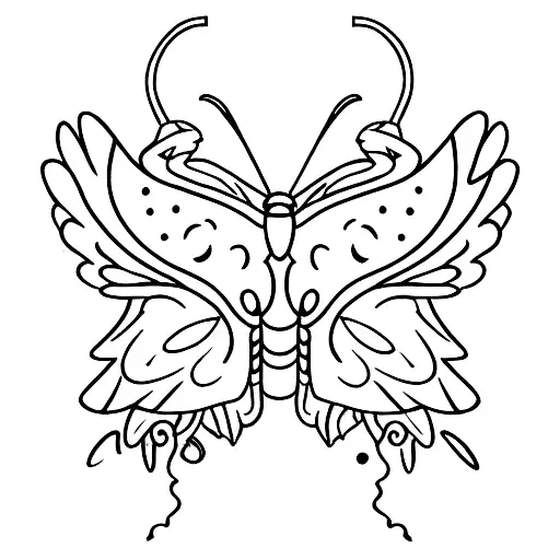An Eating Disorder Symbol With Butterfly Wings On Both Sides