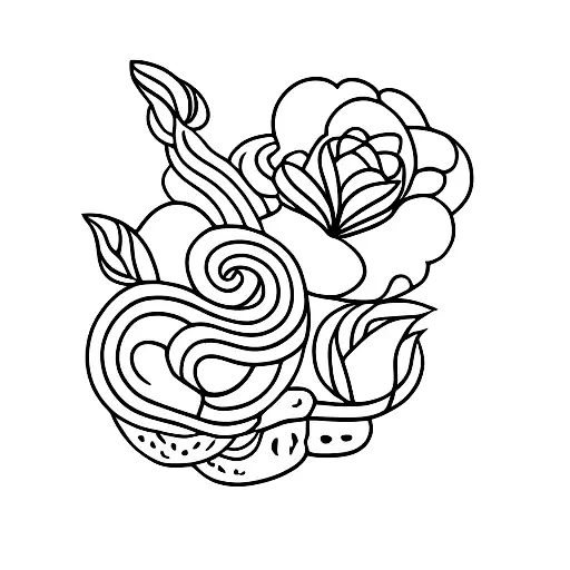 Flowers Moon And Snake