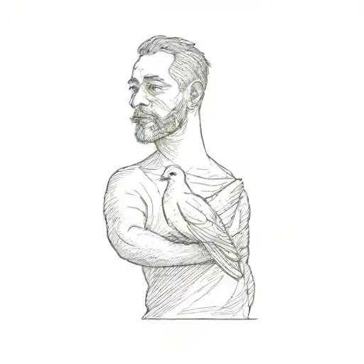 A Man Holding A Dove