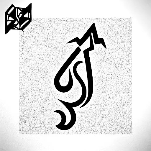 Pre-columbian Abstract Sharp Lines Female Symbol