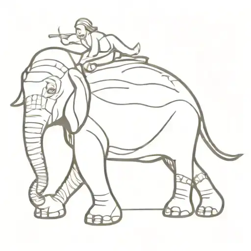 Turtle Riding On An Elephant Back