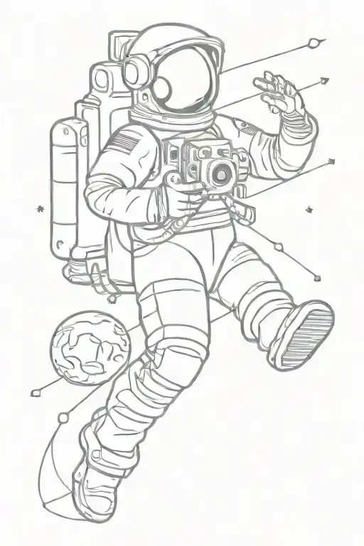 Astronaut Camera Space Themed